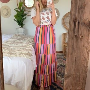 Striped Tularosa maxi skirt